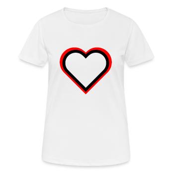 coeur amoureux je t'aime cadeau couple - T-shirt respirant Femme - blanc - Devant - AI Model Female 172 dark (172cm)