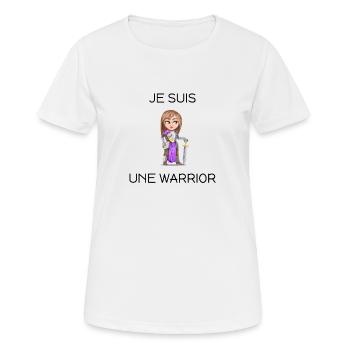 Je suis une warrior - T-shirt respirant Femme - blanc - Devant - AI Model Female 172 dark (172cm)