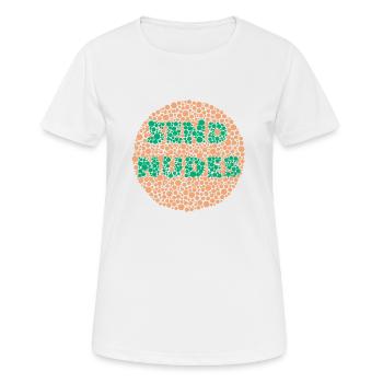 Send Nudes Farbentest - Frauen T-Shirt atmungsaktiv - Weiß - Vorne - AI Model Female 172 dark (172cm)