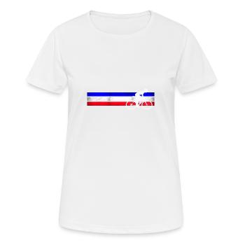 nationaler weißer Radfahrer - Frauen T-Shirt atmungsaktiv - Weiß - Vorne - AI Model Female 172 dark (172cm)
