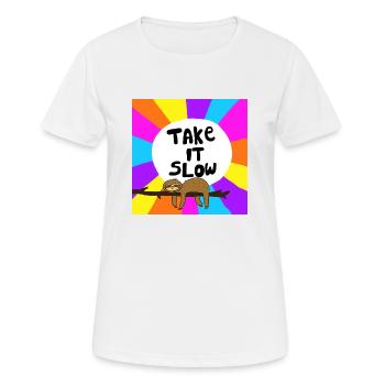 Take It Slow Sloth - T-shirt respirant Femme - blanc - Devant - AI Model Female 172 dark (172cm)