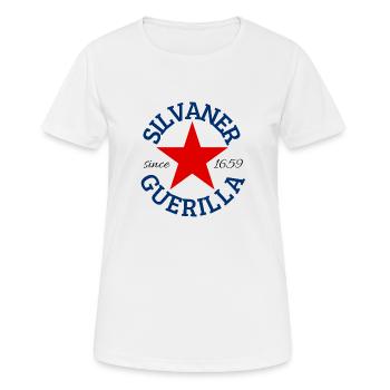 Silvaner Guerilla rund - Frauen T-Shirt atmungsaktiv - Weiß - Vorne - AI Model Female 172 dark (172cm)