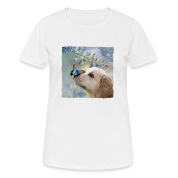 Chiot papillon chiot papillon mignon chien - T-shirt respirant Femme - blanc - Devant - AI Model Female 172 dark (172cm)