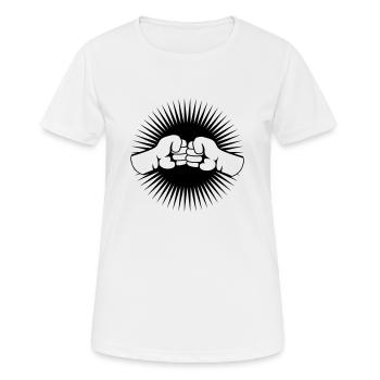 2 Bro Fist Geballte Fäuste Freunde Team Begrüßung - Frauen T-Shirt atmungsaktiv - Weiß - Vorne - AI Model Female 172 dark (172cm)