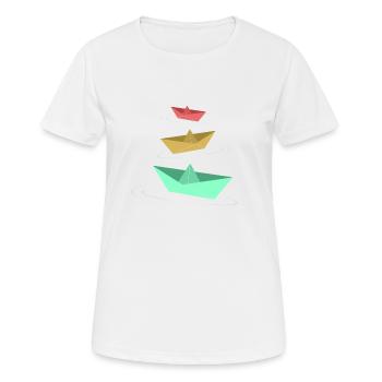 Paper Boats - Women's Breathable T-Shirt - white - Front - AI Model Female 172 dark (172cm)