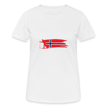 Ski Langlauf Skifahren Norwegen Skifahrer Geschenk - Frauen T-Shirt atmungsaktiv - Weiß - Vorne - AI Model Female 172 dark (172cm)