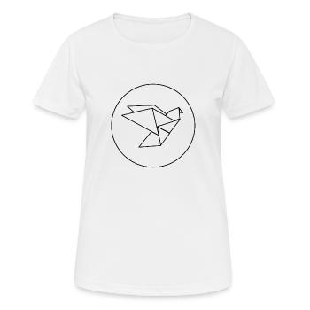 Origami d’oiseau - T-shirt respirant Femme - blanc - Devant - AI Model Female 172 dark (172cm)
