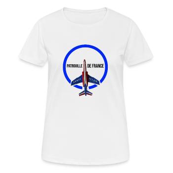 Patrouille de France meeting aérien armée de l'air - T-shirt respirant Femme - blanc - Devant - AI Model Female 172 dark (172cm)