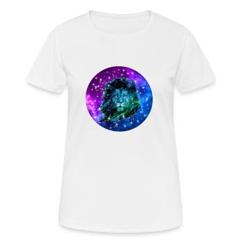 Galaxy Lion with Galaxy Design - Women's Breathable T-Shirt - white - Front - AI Model Female 172 dark (172cm)