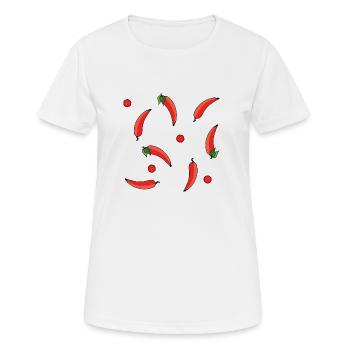 savoureux motif de chilli appétissant - T-shirt respirant Femme - blanc - Devant - AI Model Female 172 dark (172cm)