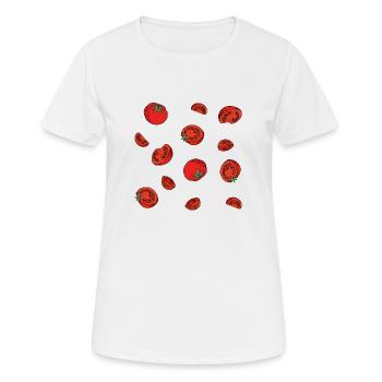 Pour les amateurs de tomates: délicieux échantillons de tomates - T-shirt respirant Femme - blanc - Devant - AI Model Female 172 dark (172cm)