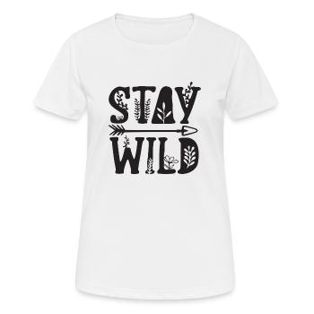 stay wild - T-shirt respirant Femme - blanc - Devant - AI Model Female 172 dark (172cm)