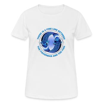 Der Fischer und der Fisch - Frauen T-Shirt atmungsaktiv - Weiß - Vorne - AI Model Female 172 dark (172cm)
