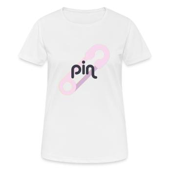 Pin - Frauen T-Shirt atmungsaktiv - Weiß - Vorne - AI Model Female 172 dark (172cm)