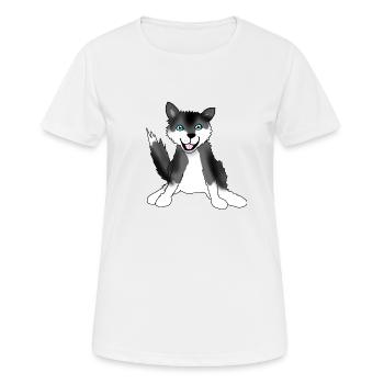 Husky - T-shirt respirant Femme - blanc - Devant - AI Model Female 172 dark (172cm)