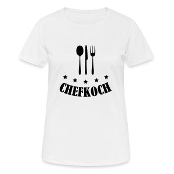 chefkoch - Frauen T-Shirt atmungsaktiv - Weiß - Vorne - AI Model Female 172 dark (172cm)