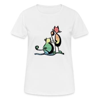 Cats - Women's Breathable T-Shirt - white - Front - AI Model Female 172 dark (172cm)