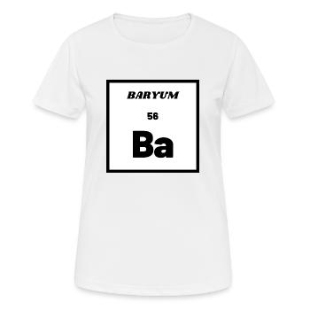 BARYUM (Ba) - Chemisches Element Nr. 56 - Frauen T-Shirt atmungsaktiv - Weiß - Vorne - AI Model Female 172 dark (172cm)
