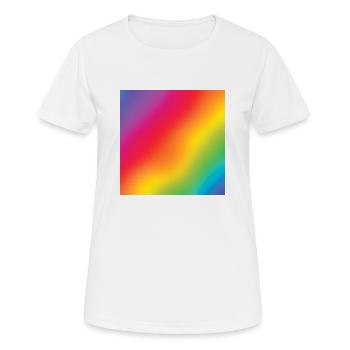 Süße Regenbogen-Druck - Regenbogen-Liebhaber-Geschenk - Frauen T-Shirt atmungsaktiv - Weiß - Vorne - AI Model Female 172 dark (172cm)