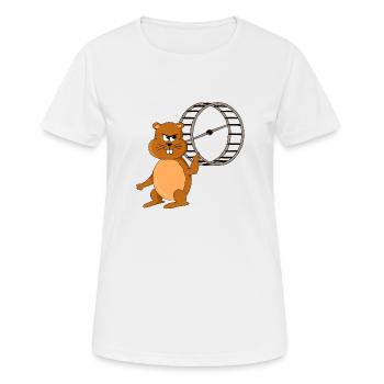 Roue du hamster - T-shirt respirant Femme - blanc - Devant - AI Model Female 172 dark (172cm)