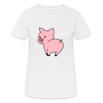 Süßes Schwein - Frauen T-Shirt atmungsaktiv - Weiß - Vorne - AI Model Female 172 dark (172cm)