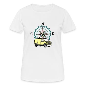 VAN LIFE VANLIFER NOMADS - T-shirt respirant Femme - blanc - Devant - AI Model Female 172 dark (172cm)
