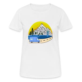 VAN LIFE VANLIFER NOMADS - T-shirt respirant Femme - blanc - Devant - AI Model Female 172 dark (172cm)