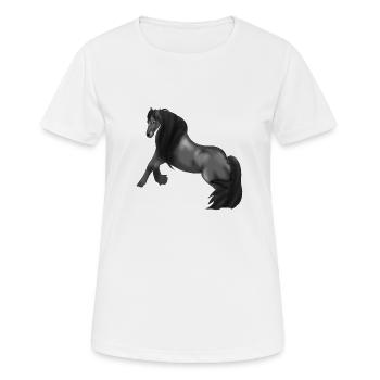 Friese Pferd - Frauen T-Shirt atmungsaktiv - Weiß - Vorne - AI Model Female 172 dark (172cm)