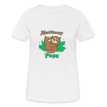 Bester Papa - Frauen T-Shirt atmungsaktiv - Weiß - Vorne - AI Model Female 172 dark (172cm)