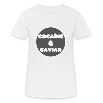 cocaïne et caviar cadeau citation humour noir - T-shirt respirant Femme - blanc - Devant - AI Model Female 172 dark (172cm)