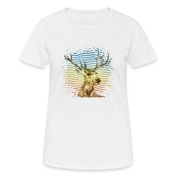 Hirsch - Frauen T-Shirt atmungsaktiv - Weiß - Vorne - AI Model Female 172 dark (172cm)