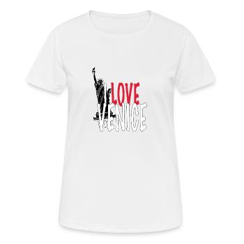I LOVE-VENICE -Funny Collection Love "Liberty" - Women's Breathable T-Shirt - white - Front - AI Model Female 172 dark (172cm)