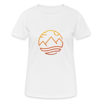 Montagnes Mer NAtur coucher de soleil Homme naturel - T-shirt respirant Femme - blanc - Devant - AI Model Female 172 dark (172cm)