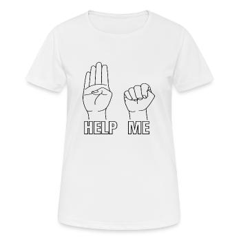 Help me - Women's Breathable T-Shirt - white - Front - AI Model Female 172 dark (172cm)