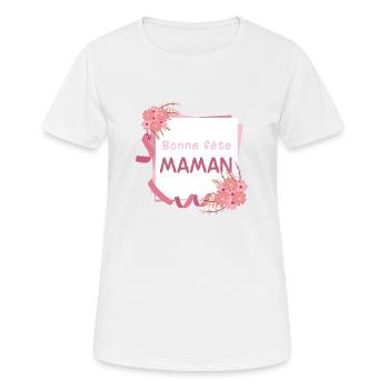 Bonne fête maman Style POST IT - T-shirt respirant Femme - blanc - Devant - AI Model Female 172 dark (172cm)