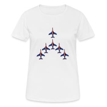 Patrouille de France Meeting Luftwaffe Luftwaffe - Frauen T-Shirt atmungsaktiv - Weiß - Vorne - AI Model Female 172 dark (172cm)