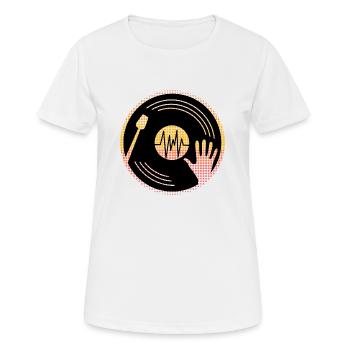 Disque phonographe DJ Rétro Vinyle Amateur de musique Analogique - T-shirt respirant Femme - blanc - Devant - AI Model Female 172 dark (172cm)