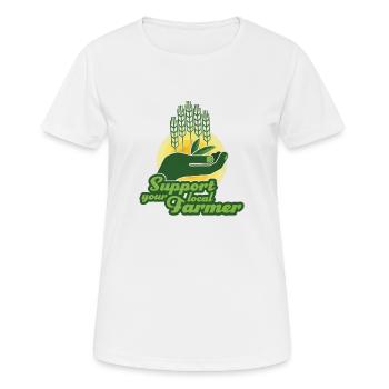 Vivre durablement - T-shirt respirant Femme - blanc - Devant - AI Model Female 172 dark (172cm)