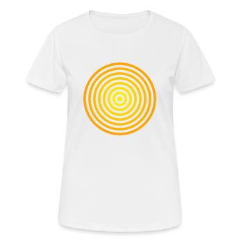 Abstract Orange and Yellow Circle - Women's Breathable T-Shirt - white - Front - AI Model Female 172 dark (172cm)
