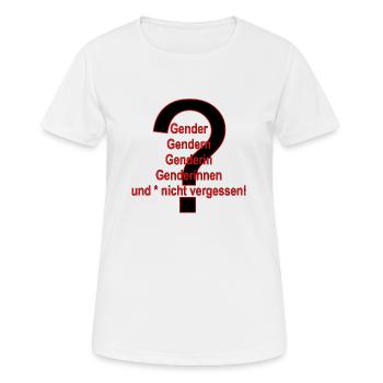 Gender und * nicht vergessen! - Frauen T-Shirt atmungsaktiv - Weiß - Vorne - AI Model Female 172 dark (172cm)