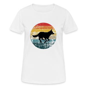 Berger allemand - T-shirt respirant Femme - blanc - Devant - AI Model Female 172 dark (172cm)