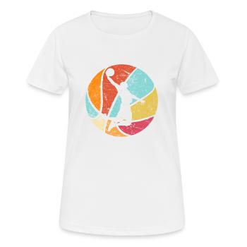 Basketball Spieler Basketballer Retro Dunk - Frauen T-Shirt atmungsaktiv - Weiß - Vorne - AI Model Female 172 dark (172cm)