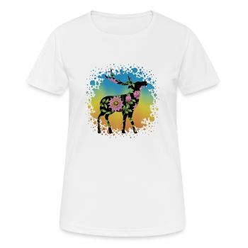 Hirsch - Frauen T-Shirt atmungsaktiv - Weiß - Vorne - AI Model Female 172 dark (172cm)