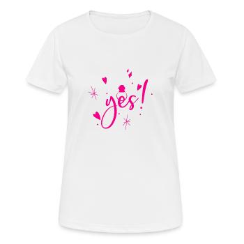 Yes! She said yes. - Frauen T-Shirt atmungsaktiv - Weiß - Vorne - AI Model Female 172 dark (172cm)