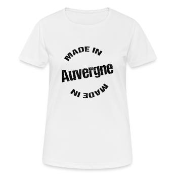 made in auvergne - T-shirt respirant Femme - blanc - Devant - AI Model Female 172 dark (172cm)