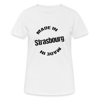 made in strasbourg - Women's Breathable T-Shirt - white - Front - AI Model Female 172 dark (172cm)