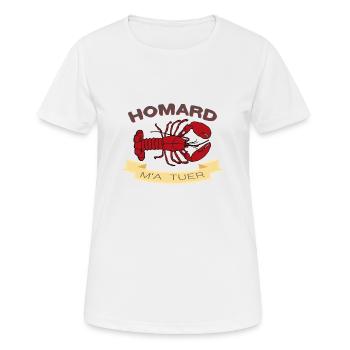 Homard m'a tuer - T-shirt respirant Femme - blanc - Devant - AI Model Female 172 dark (172cm)