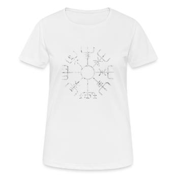 Vegvisir Viking Compass Celts Germanic Valhalla - Women's Breathable T-Shirt - white - Front - AI Model Female 172 dark (172cm)
