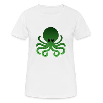 Pieuvre Ombre verte - T-shirt respirant Femme - blanc - Devant - AI Model Female 172 dark (172cm)
