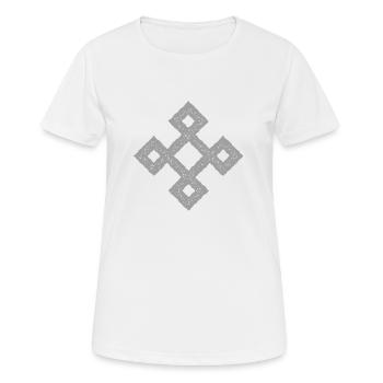 rune symbole celtique carré gris abstrait viking - T-shirt respirant Femme - blanc - Devant - AI Model Female 172 dark (172cm)